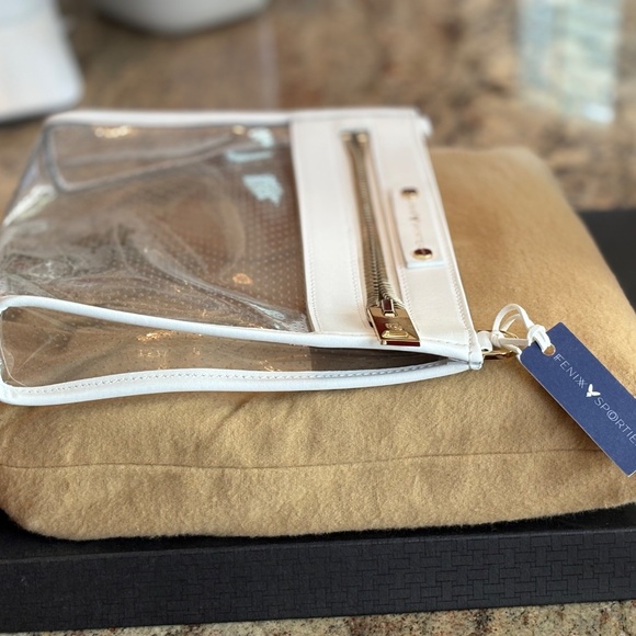 Fenix Sportier Front Row Bag - White Leather / Clear PVC / Gold Hardware - Picture 5 of 11